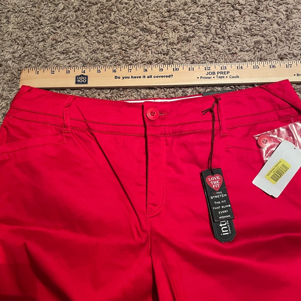 NWT INTRO Have you tried INTRO to Casual Elegance Capris? Ladies stretch Red NEW - Picture 12 of 14